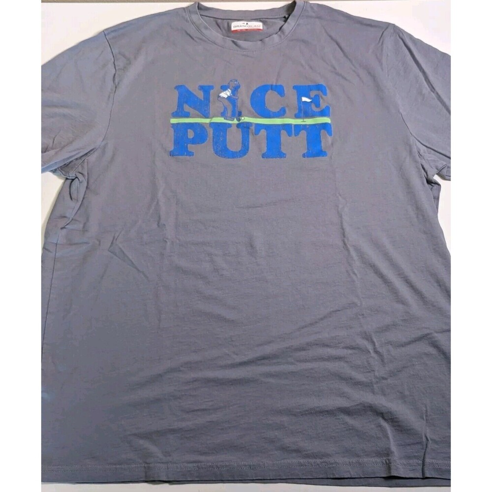 Grand Slam "Nice Putt" Men's T Shirt 2XL Novelty Golf short sleeve Gray